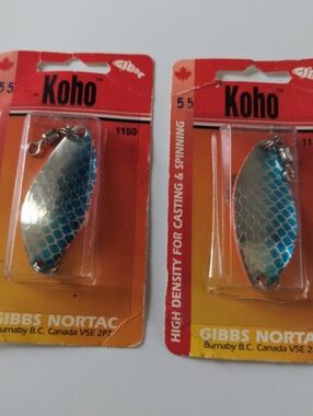 Gibbs Koho Vintage #55 Spoon – Blue Scale – 3/4 oz – NOS Canada Salmon Lure X 2